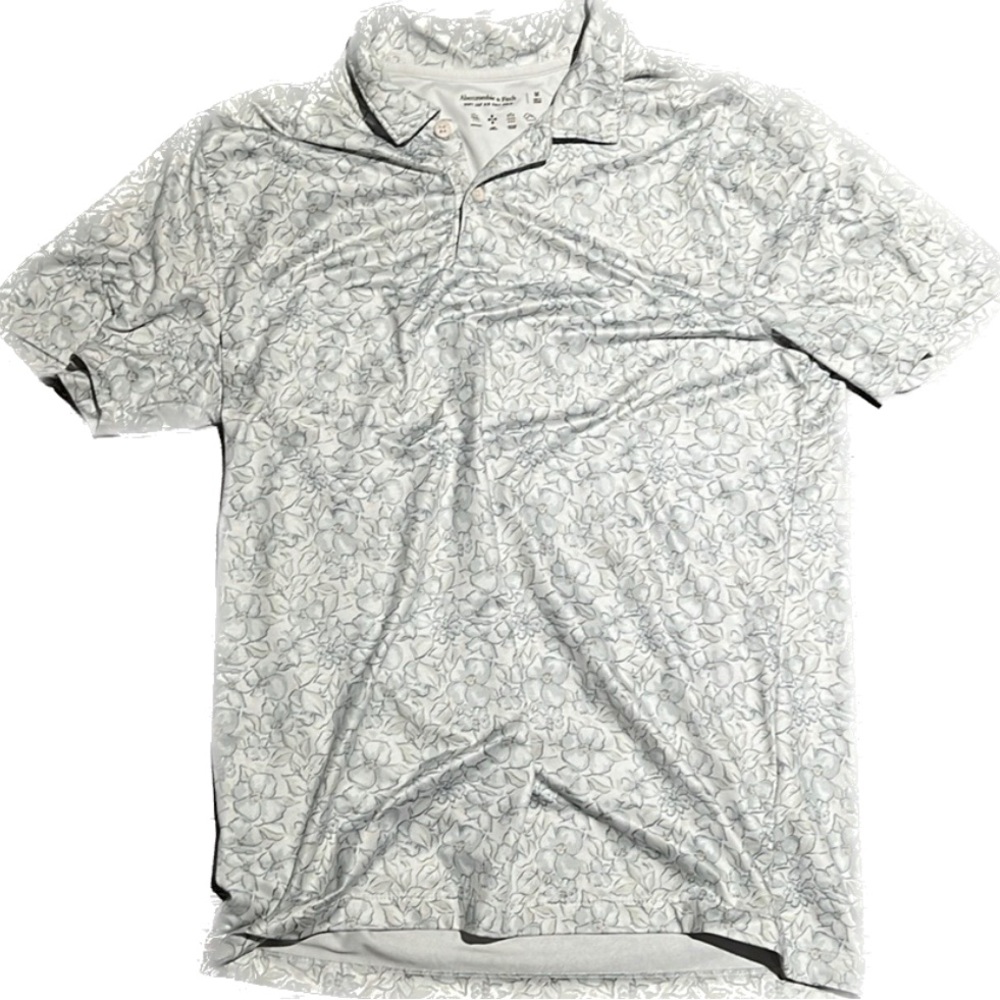 Medium Abercrombie and Fitch Mens Air Knit Floral Polo